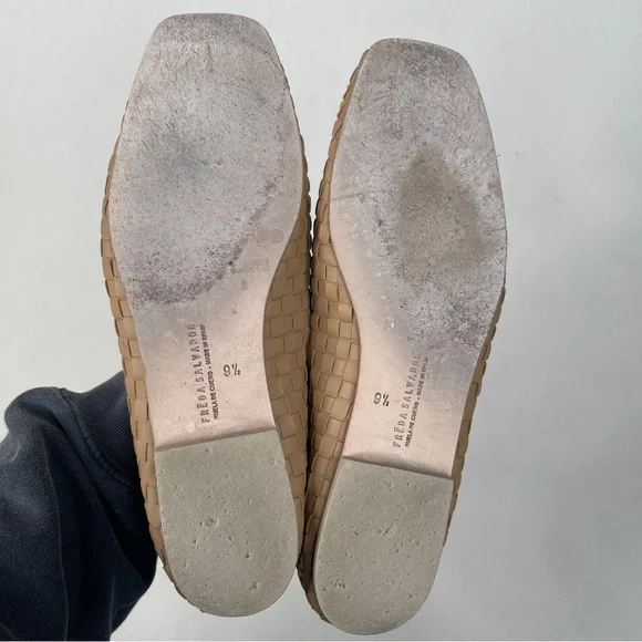 Freda Salvador Jada Square Toe Ballet Flats Woven Latte Size 9.5 - Picture 11 of 13